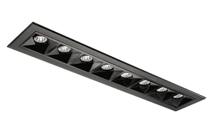 SG Zwart rechthoekig inbouwarmatuur Inspire R 300 3000K 950 lumen Fase afsnijding