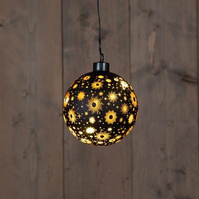 B.O.T. Ball Glass Black Star 10 cm Led Warm White - Annas collection