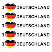 Sticker - 5x - I love Deutschland - 19 x 4 cm - Duitsland - landenthema