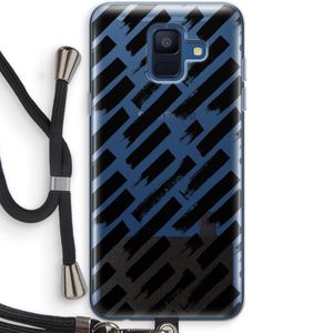 Zwarte vegen: Samsung Galaxy A6 (2018) Transparant Hoesje met koord
