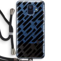 Zwarte vegen: Samsung Galaxy A6 (2018) Transparant Hoesje met koord