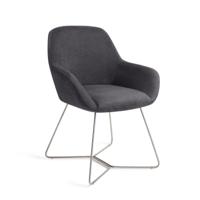 Jesper Home Eetkamerstoel 'Kushi' Beehive Steel, kleur Black-Out