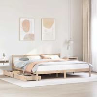 Bedframe zonder matras massief grenenhout 200x200 cm