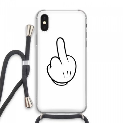 Middle finger white: iPhone XS Max Transparant Hoesje met koord