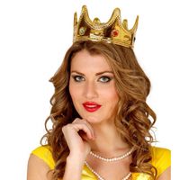 Gouden Koninginnen kroon voor dames 9 x 55 cm   -