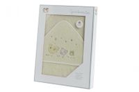 Gamberritos badcape Vogeltjes 100 x 100 cm katoen beige - thumbnail