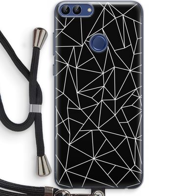 Geometrische lijnen wit: Huawei P Smart (2018) Transparant Hoesje met koord
