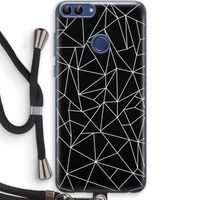 Geometrische lijnen wit: Huawei P Smart (2018) Transparant Hoesje met koord
