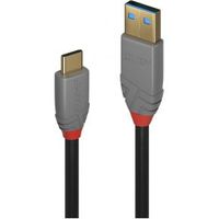 Lindy 36910 USB-kabel 0,5 m USB C USB A Mannelijk Zwart, Grijs - thumbnail