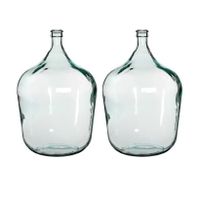 2x stuks fles vazen Diego 40 x 56 cm transparant gerecycled glas