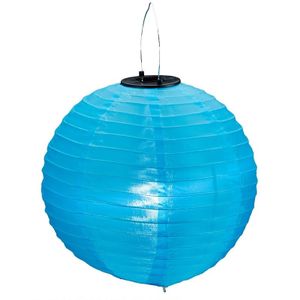 Blauwe solar party lampionnen 30 cm