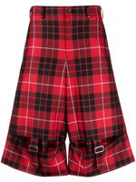 Black Comme Des Garçons short en laine à motif tartan - Rouge - thumbnail