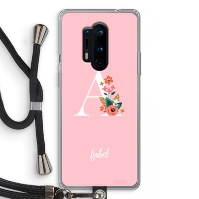 Pink Bouquet: OnePlus 8 Pro Transparant Hoesje met koord