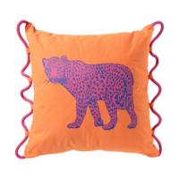 Kussen luipaard met koord - oranje/roze - 45x45 cm Kussen luipaard met koord - oranje/roze - 45x45 cm