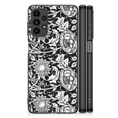 Samsung Galaxy A13 4G Bloemen Hoesje Black Flowers