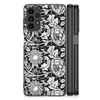 Samsung Galaxy A13 4G Bloemen Hoesje Black Flowers