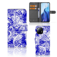 Telefoonhoesje met Naam Xiaomi Mi 11 Angel Skull Blauw - thumbnail