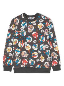 Moschino Kids sweat à logo imprimé en coton - Noir