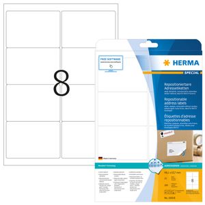 Etiket HERMA 10018 99.1x67.7mm verwijderbaar wit 200stuks