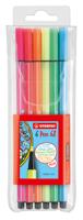 STABILO Pen 68 viltstift etui 6 neon