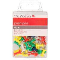 Punaises - 40x stuks - multi-kleur - voor prikbord/memobord