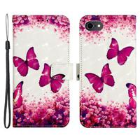 iPhone 7/8/SE (2020)/SE (2022) Wonder Series Wallet Case - Roze Vlinders - thumbnail