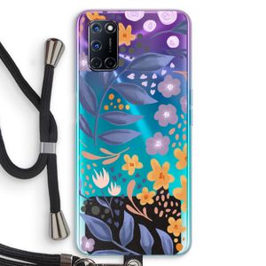 Flowers with blue leaves: Oppo A92 Transparant Hoesje met koord