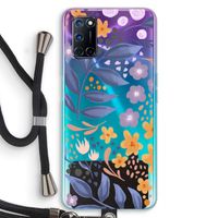 Flowers with blue leaves: Oppo A92 Transparant Hoesje met koord
