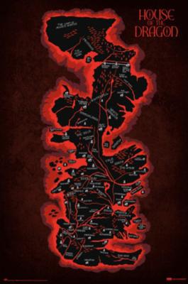 Poster House of the Dragon Map Westeros 61x91,5cm