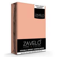 Zavelo Double Jersey Hoeslaken Perzik-1-persoons (90x220 cm) - thumbnail