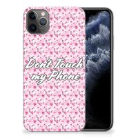 Apple iPhone 11 Pro Max Silicone-hoesje Flowers Pink DTMP - thumbnail