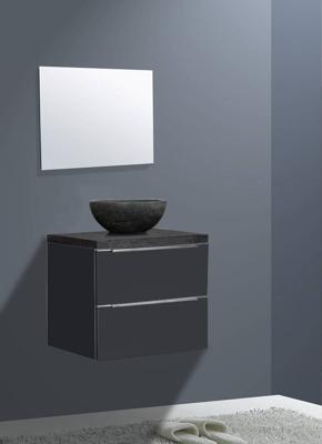 Badmeubel Senza Dynasty met ronde kom 60 Hoogglans Antraciet