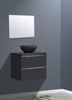 Badmeubel Senza Dynasty met ronde kom 60 Hoogglans Antraciet