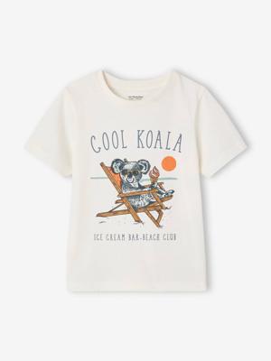 Jongensshirt met leuk dierenmotief vanille