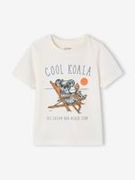 Jongensshirt met leuk dierenmotief vanille