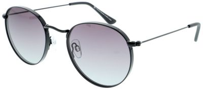 H.I.S zonnebril gepolariseerd unisex rond cat. 2. zwart/grijs