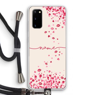 Hartjes en kusjes: Samsung Galaxy S20 Transparant Hoesje met koord