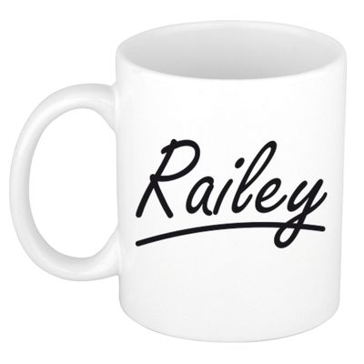 Naam cadeau mok / beker Railey met sierlijke letters 300 ml