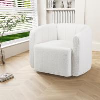 Relaxstoel Draaistoel met Breed Zitvlak en 360° Draaibare Metalen Voet Draaibare Televisiestoel voor Woonkamer Slaapkamer Werkkamer