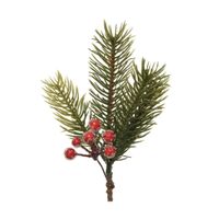 Kersttak/dennentak - groen met bessen - 21.5 cm