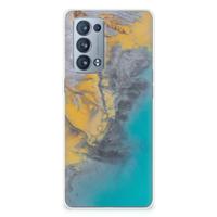 OPPO Reno 6 Pro Plus 5G | TPU | Siliconen hoesje | Marble Blue Gold