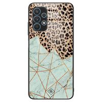 Samsung Galaxy A32 4G glazen hardcase - Luipaard marmer mint