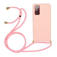 Lunso - Backcover hoes met koord - Samsung Galaxy S20 FE - Roze