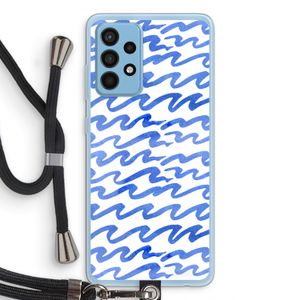 Blauwe golven: Samsung Galaxy A52 Transparant Hoesje met koord