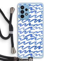 Blauwe golven: Samsung Galaxy A52 Transparant Hoesje met koord
