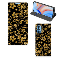 OPPO Reno4 Pro 5G Smart Cover Gouden Bloemen