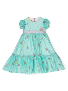 La Stupenderia robe Elena à fleurs - Bleu