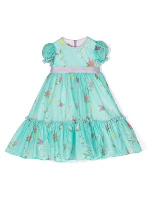 La Stupenderia robe Elena à fleurs - Bleu