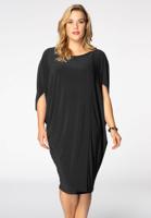 Yoek Asymmetrische jurk | Zwart | Maat 46/48