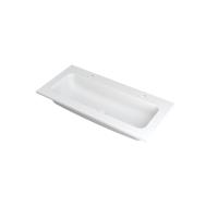 INK Faktor Wastafel Polystone Centraal met 2 Kraangaten - 1000x450x15 mm - Mat Wit